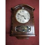 A Gustav Becker Walnut Cased Wall Clock, circa mid XX Century, with eight day movement,black