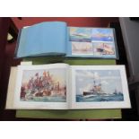 A Postcard Album, containing postcards of ships:- Cunard R.M.S Aquitania, Cunard R.M.S Samaria,