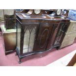 A 1920's Mahogany Bow Fronted Display Cabinet, with low back, gadrooned border, glazed doors (