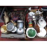 Storage Jars, other kitchen ware, T.G. Green bowl, Innovage outdoor lamps, etc:- Two Boxes