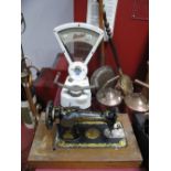 A Singer Sewing Machine; Berkel scales. (2)