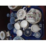 Wedgwood 'Hathaway Rose' Teaware, of twenty pieces, jasper trinkets:- One Tray