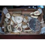 A Mid XX Century Dressing Table Ware, to include clocks:- One Box