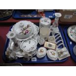 A Goss Jar, other crested ware, toast rack, Shelley dish, etc:- One Tray