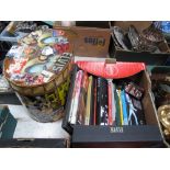 Books on Elvis, XIX Century hat box, decorated with Elvis photographs.