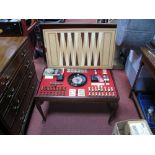 A Compendium of Games, to include wooden chess set, roulette, cards, backgammon, etc, with boards,