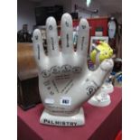 A Pottery Palmistry Hand, 31cm high.