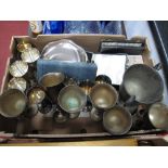 Assorted Cased Cutlery, Girl Guides teaspoons, WMF dish, goblets, twin handled trophy, etc:- One