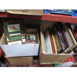 Quantity of Prints, including satirical, golfing, Baldi and Padgin watercolours:- Two Boxes