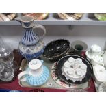 A Denby Stoneware Jug, large German ewer, Losol bowl, Geschutzt egg cruet, etc:- One Tray