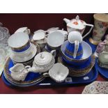 Early XX Century Standard China Tea Service 'Chodali', Czechoslovakia tea service with a blue ground