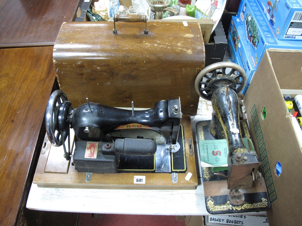 B.S.M. Sewing Machine (Cased), Singer sewing machine.