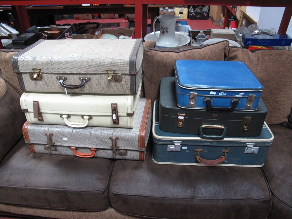 Six Mid XX Century Travel Cases, including Topflite, KLM, etc:- (6)