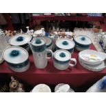 Four Wedgwood 'Blue Pacific' Tureens, Souffle Dishes, flan dishes, coffee and tea pot; together with