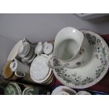 A Corona 'Rutland' Wash Bowl and Associated Jug, Minton plates, German table ware, etc:- One Tray