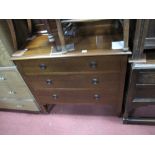 An Edwardian Mahogany Dressing Table, with low back, moulded edge, three long drawers,