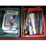 A Quantity of Meccano Magazines, Model Railway Brochures, Train books and associated items:- Two