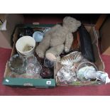 Salter Scale, glassware, teddy bear, etc:- Two Boxes