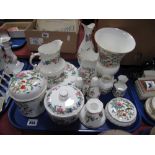 A Collection of Pembroke Pattern Vases, jug trinkets, etc:- One Tray