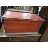 A XIX Century Small Pine Blanket Box, on stepped base.