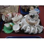 Gladstone China Tea Set, decorated with autumn fruits, Royal Stafford 'Olde English Garden' tea ware