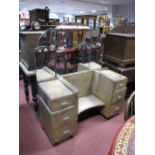 A 1930's Limed Oak Dressing Table, with chrome handles.