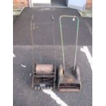 Two Circa 1930's Garden Lawn Mowers, including a Ransomes 'Conquest' style and another example. (2)