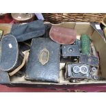 A Minolta Autocard Camera, box brownie, a pair of Regent 12 x 50 binoculars, 10 x 50 field