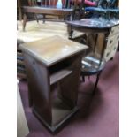 A Pair of Demi Lune Side Tables, pot cupboard frame. (3)
