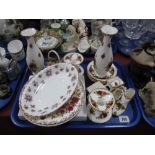 Royal Albert 'Old Country Roses' Decorative China Vases, candlesticks, posies, etc:- One Tray