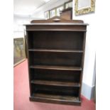 An Early XX Century Oak Freestanding Bookcase, with shaped back, three shelves and plinth base, 82.