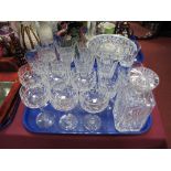 Brierley Wine Glasses, hock glasses, decanter, etc:- One Tray