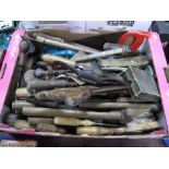 A Tenon Saw, chisels, spanner, hammer, etc:- One Box