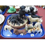 Margaret Turner, Stef, Sheritt and Simpson and Other Labrador Dog Models:- One Tray