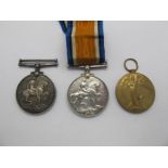 Three WWI Medals, consisting of, War Medal to 52054 Private A. Jinkinson West Riding Regiment, War