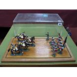 Sixteen Britains White Metal Military Figures, approximately 1:32nd scale, comprising twelve British