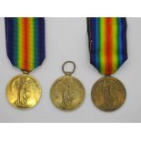 Three WWI Victory Medals, to 202598 Private J, Etchells York and Lancs Regiment 203343 Private R.