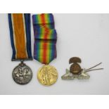 A WWI Duo of Medals, comprising War and Victory Medal to 305987 Private A. Bell, Lancashire