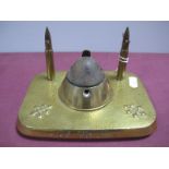 A Piece of WWI Trench Art, in the form of pen stand and inkwell.