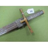 A Mid XIX Century North African/Arab Dervish Sword, poor condition approximately 34 inch blade.