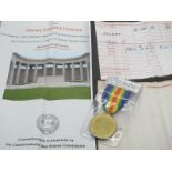 A WWI Victory Medal, to 31828 Private J. E Holmes West Riding Regiment, killed in action 26/11/17