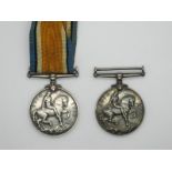 Two WWI War Medals, No 25250 Pte. H. Hall, Yorkshire Regiment and No. 23199 Pte. A. Ingham,