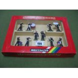 A Boxed W Britain White Metal # 7204 Model Figure Set, Royal Marine Drums and Bugles (ten figures).
