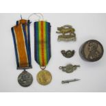 WWI Medal Pair, consisting of War and Victory Medals to:- 19450 Private P. Steer Leicestershire