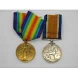 A WWI Pair of Medals Consisting of War and Victory Medals, to 1497 Private H.P Humphries Two