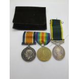 *WITHDRAWN* WWI and Later Trio of Medals, consisting of WWI War and Victory medals and GVI