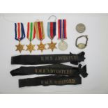 A WWII Quartet of Medals, comprising War Medal,1939-45 Star, Italy Star, plus two Royal Naval