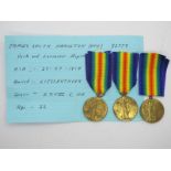 A WWI Victory Medal, to 9305 E. Spencer, York & Lancs Regiment; WWI Victory Medal, to 8945 Private