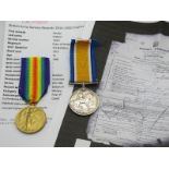 A WWI Pair of Medals, consisting of War and Victory Medals to 15461 Private G. Watson West Riding