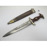 A German Third Reich SA Dress Dagger, blade etched "Alles Fur Deutschland' and bearing makers mark R